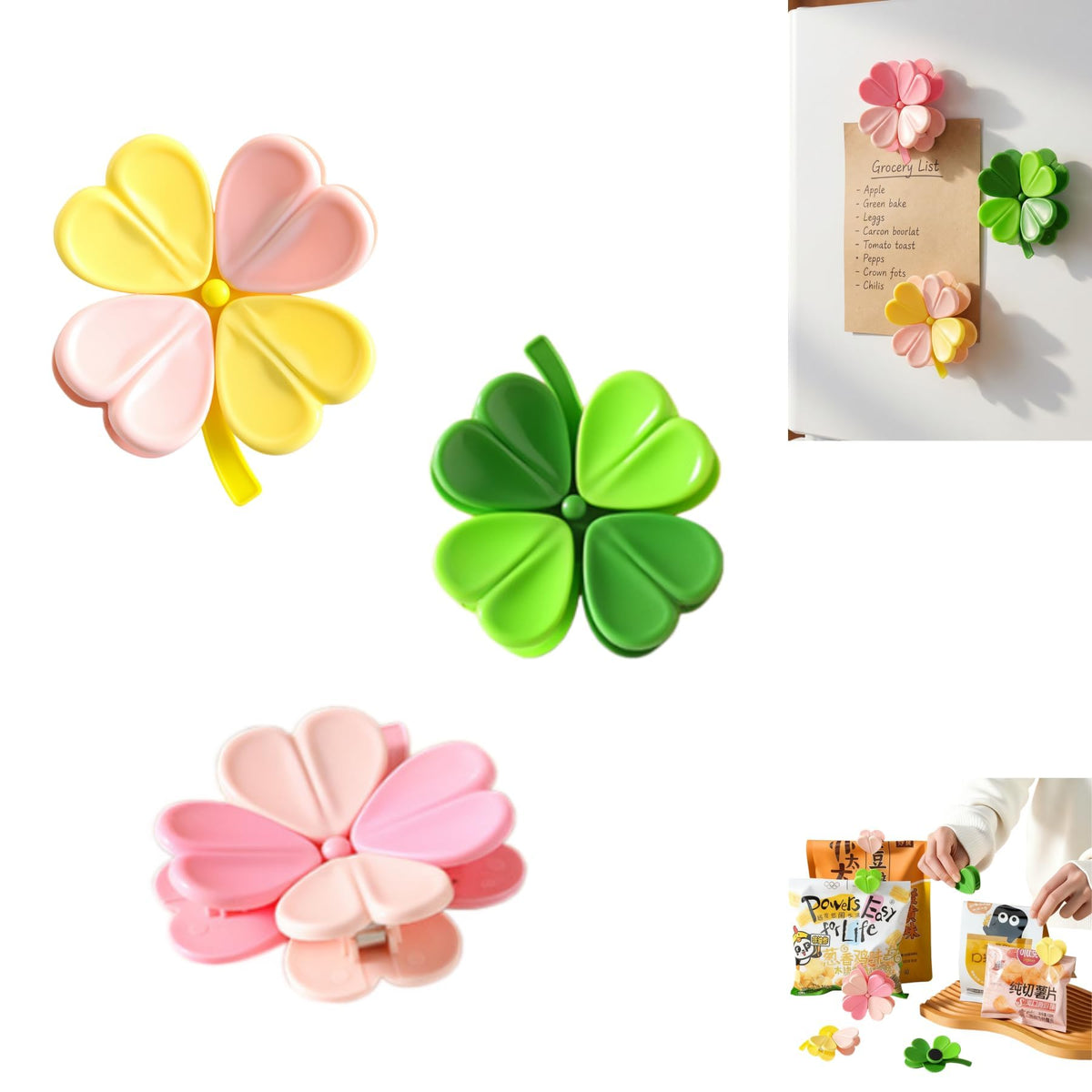 Sunflower-Shaped Magnetic Chip Clips, Petal Style Bag Clips