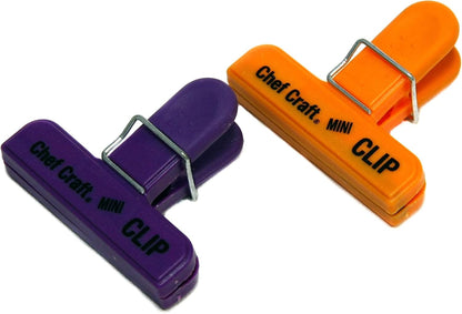 Chef Craft Select Plastic Micro Bag Clips, 4 Piece Set, Purple/Orange/Green/Blue