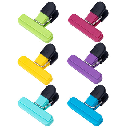 OWLKELA 12 Pcs Chip Clips,3" x 2.5", 6 Colors