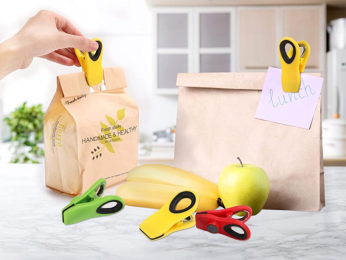 12 Pack Magnetic Chip Clips, Heavy Duty Bag Clips for Food Storage