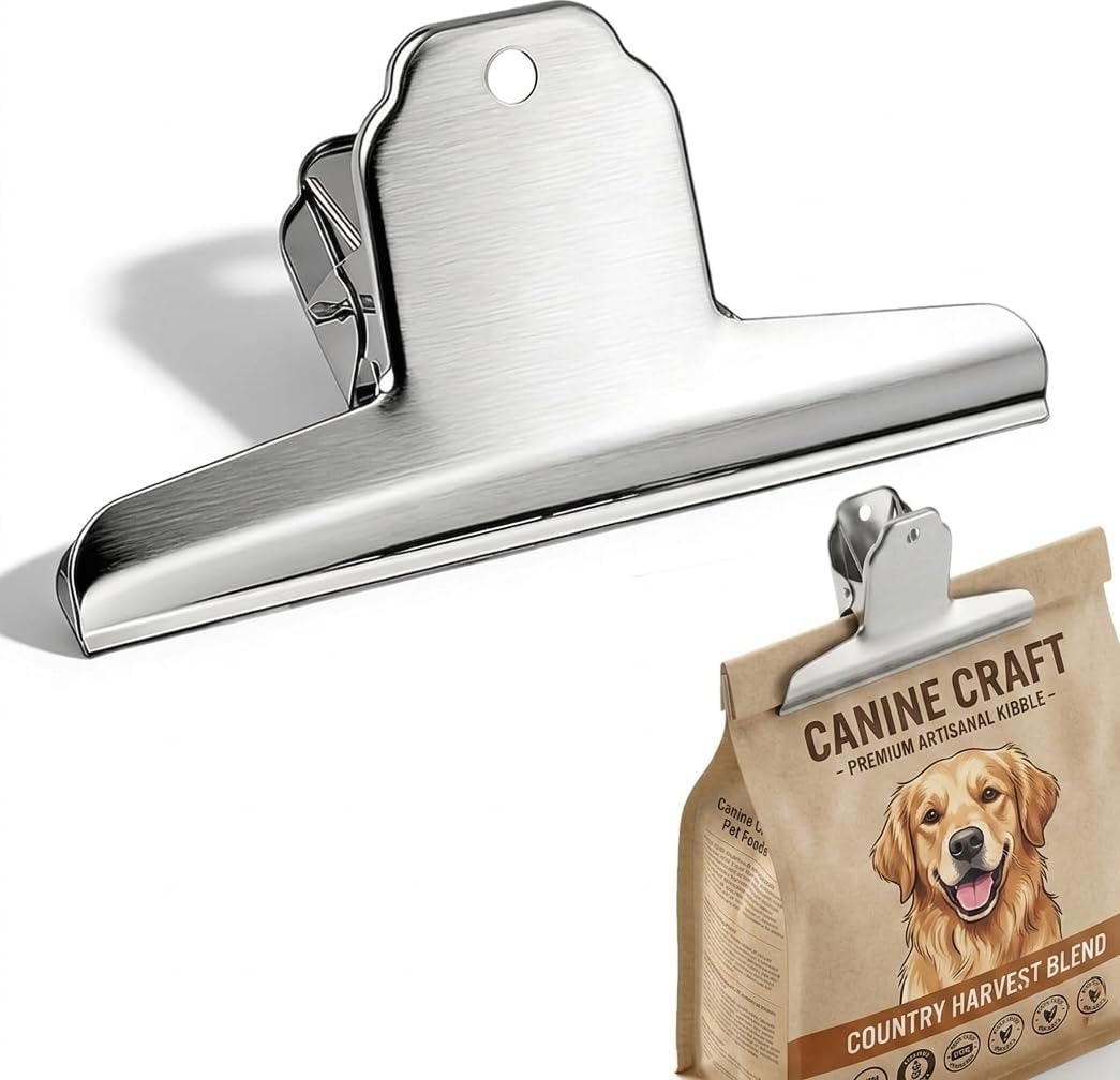 Dog Food Bag Clip, 14.5cm Heavy Duty Metal Large Food Bags Sealing Clip
