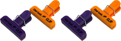 Chef Craft Select Plastic Micro Bag Clips, 4 Piece Set, Purple/Orange/Green/Blue
