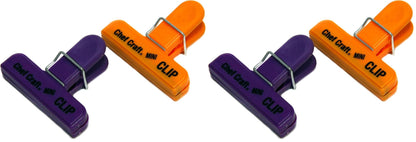 Chef Craft Select Plastic Micro Bag Clips, 4 Piece Set, Purple/Orange/Green/Blue