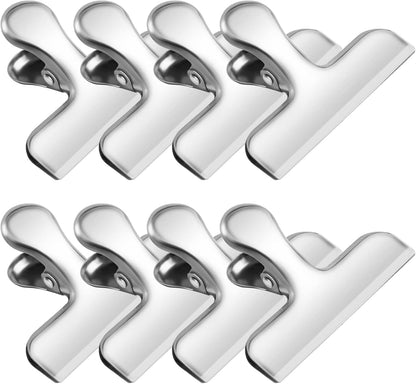 FINDMAG Bag Clips, 8 Pack Chip Clip Set for Kitchen Storage Use, Silver