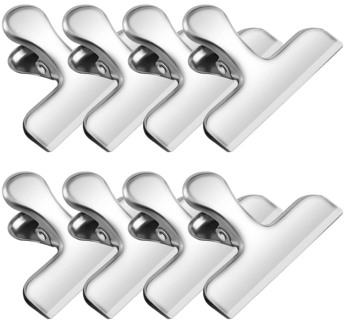 FINDMAG Bag Clips, 8 Pack Chip Clip Set for Kitchen Storage Use, Silver