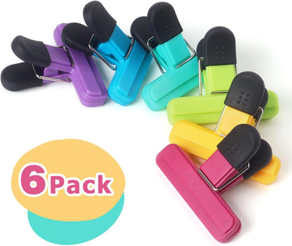 Tamaki 6 Pack Chip Clips, Food Clips, 3 x 2.5 Inch, Assorted Color