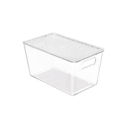 Vtopmart 4 Pack Clear Stackable Storage Bins with Lids and Handles, Large