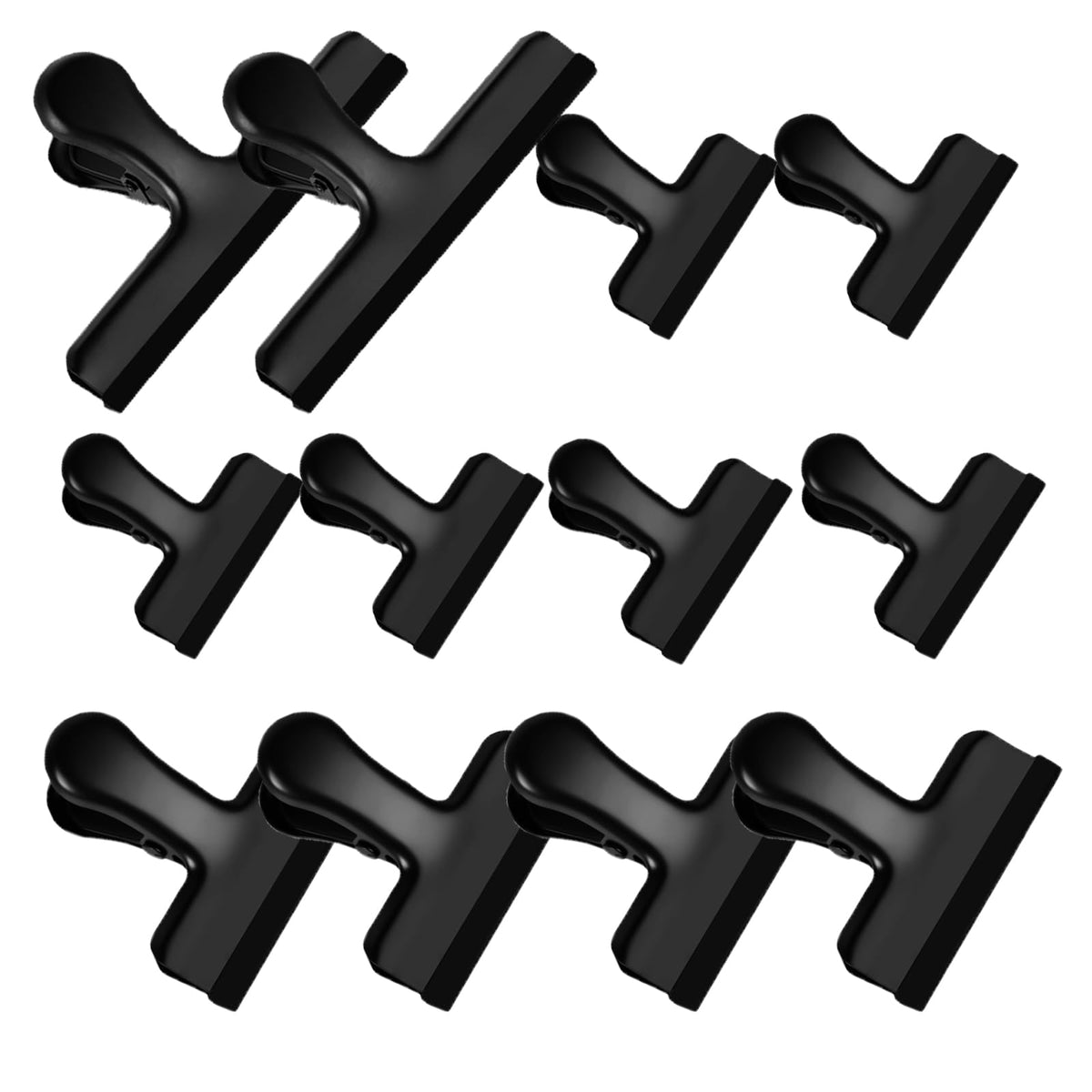 HOUSE AGAIN 8 Pack Stainless Steel Chip Bag Clips Covered with Silicone - NO More Sharp Edges - Color Coded for Food Bags - Air Tight Seal, Heavy Duty for Kitchen and Office, 3 Inches