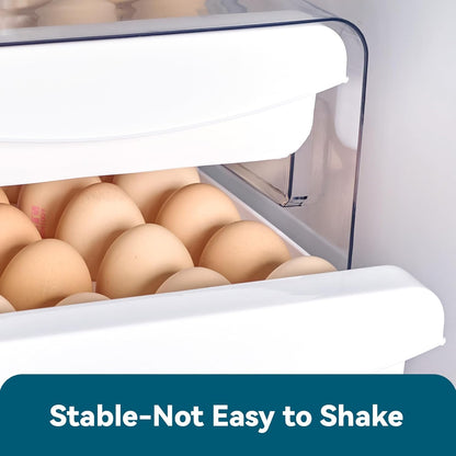 Luckore 2 Tier Egg Holder for Fridge Container for 40 Eggs with Drawer