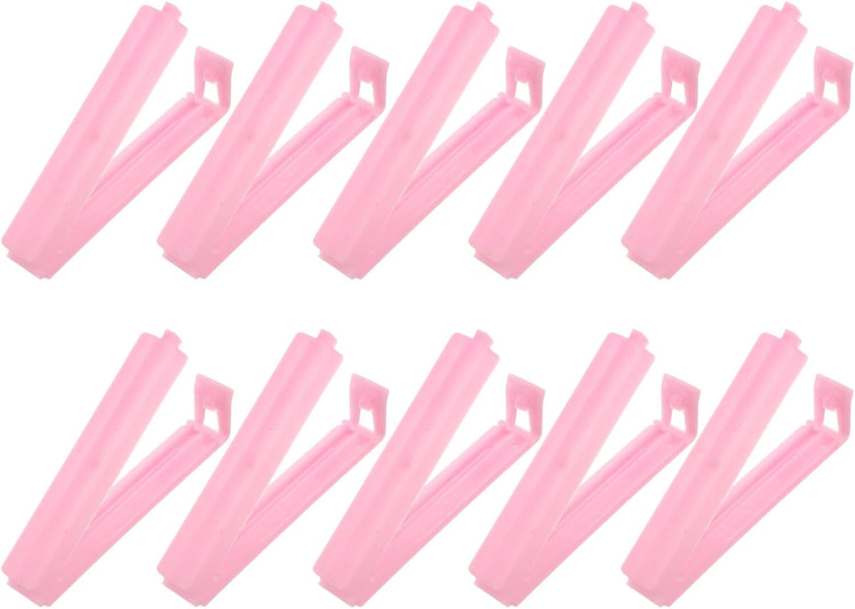 PATIKIL Sealing Clips 3.5 Inch, 10 Pack Reusable Plastic Bag Clamp Sealer for Home Kitchen Food Storage, Pink