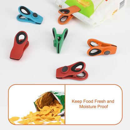 TACGEA Chip Clips, Magnetic Bag Clips for Food Storage, 16 Pack, Multicolor