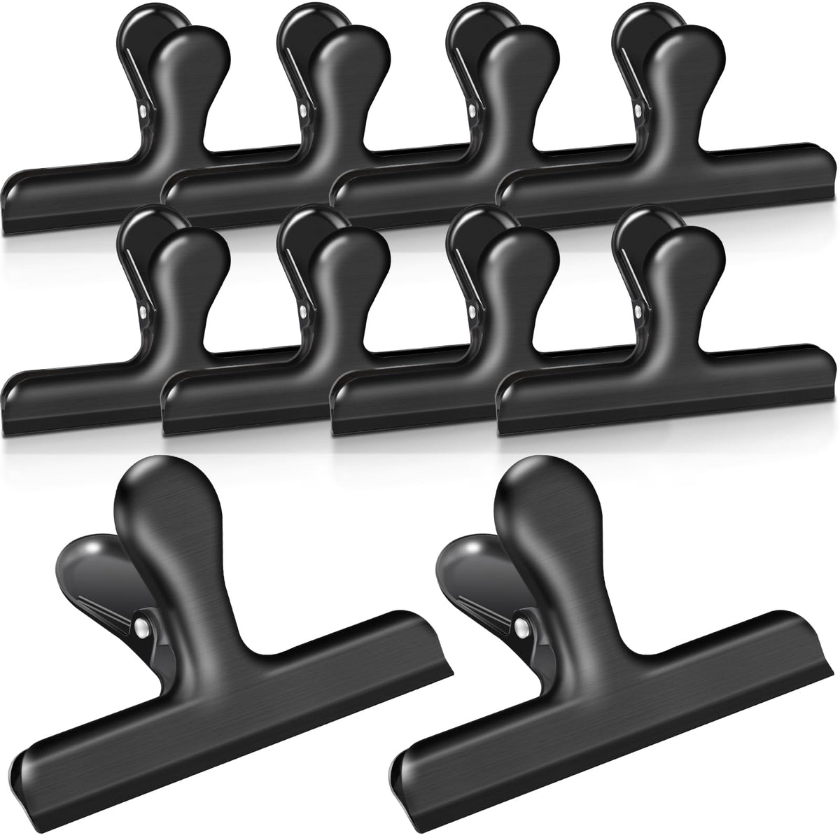 Bag Clips, 10 Pack Stainless Steel Chip Clips for Food, Food Clips Heavy Duty Clamp Clips Kitchen Clips Snack Clips for Office Kitchen Home, Gold