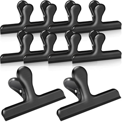 Bag Clips, 10 Pack Stainless Steel Chip Clips for Food, Food Clips Heavy Duty Clamp Clips Kitchen Clips Snack Clips for Office Kitchen Home, Gold