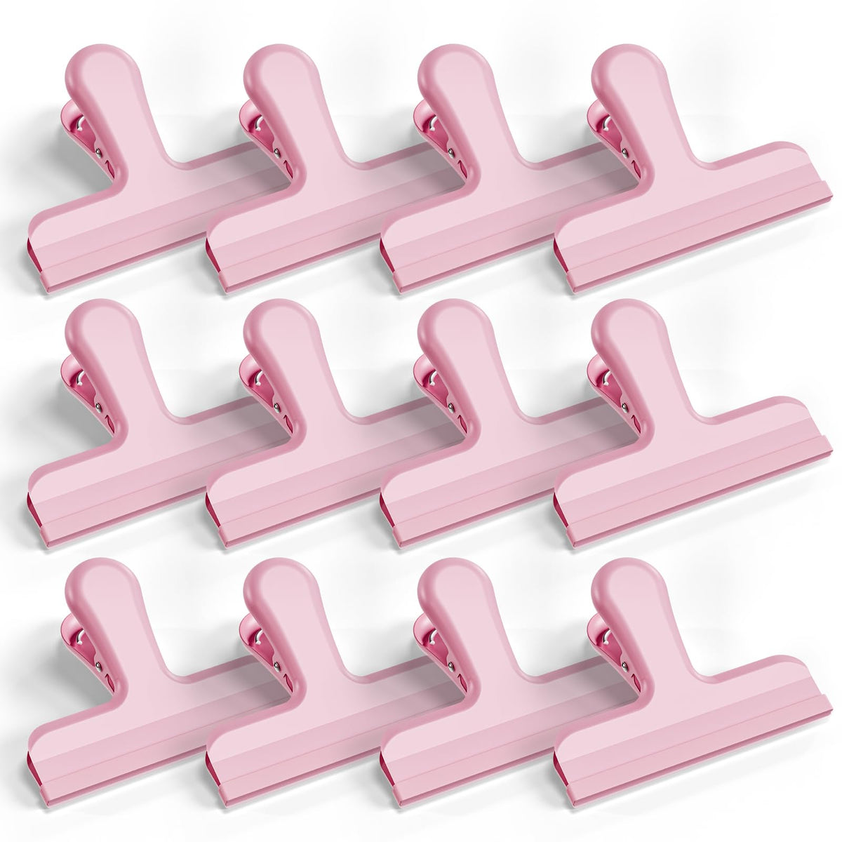 HOUSE AGAIN 12 Pack Stainless Steel Chip Bag Clips Covered with Silicone - NO More Sharp Edges - Color Coded for Food Bags - Air Tight Seal, Heavy Duty for Kitchen and Office, 3 Inches