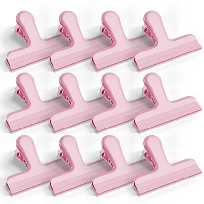 HOUSE AGAIN 12 Pack Stainless Steel Chip Bag Clips Covered with Silicone - NO More Sharp Edges - Color Coded for Food Bags - Air Tight Seal, Heavy Duty for Kitchen and Office, 3 Inches