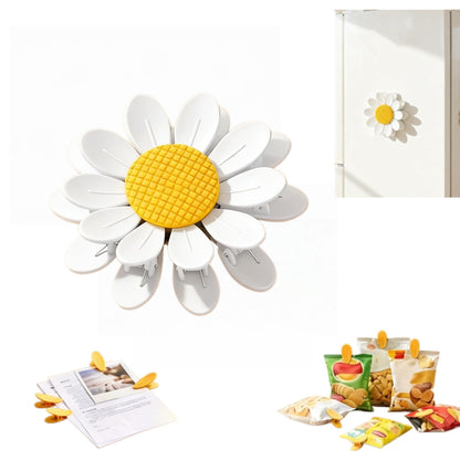 Sunflower-Shaped Magnetic Chip Clips, Petal Style Bag Clips