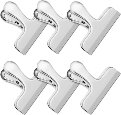 ANZNKU 6 Pack Chip Clips Bag Clips for Food Snack Kitchen Storage(Silver)
