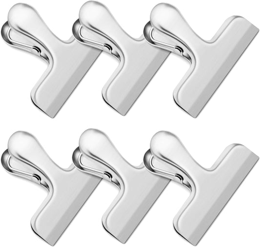 ANZNKU 6 Pack Chip Clips Bag Clips for Food Snack Kitchen Storage(Silver)