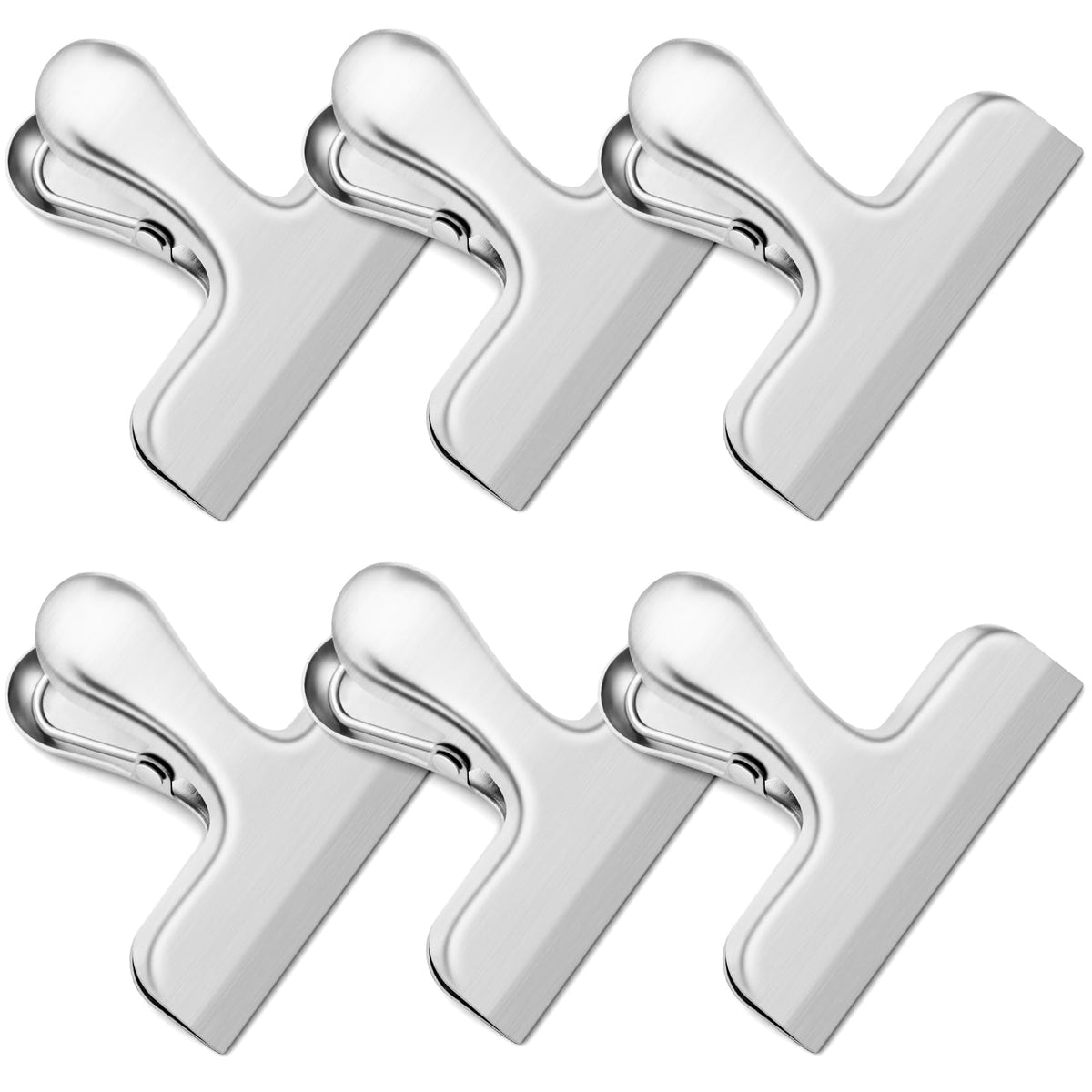 ANZNKU 6 Pack Chip Clips Bag Clips for Food Snack Kitchen Storage(Silver)