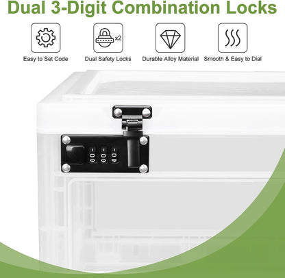 Large Medicine Lock Box, Personal Items Lockable Container for Phone/Tablet, Refrigerator Locking Storage Bin for Snack/Food, Childproof First AID Locked Cabinet
