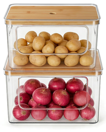 Hudgan Potato and Onion Storage Bin for Pantry Organizer, Veggie Container