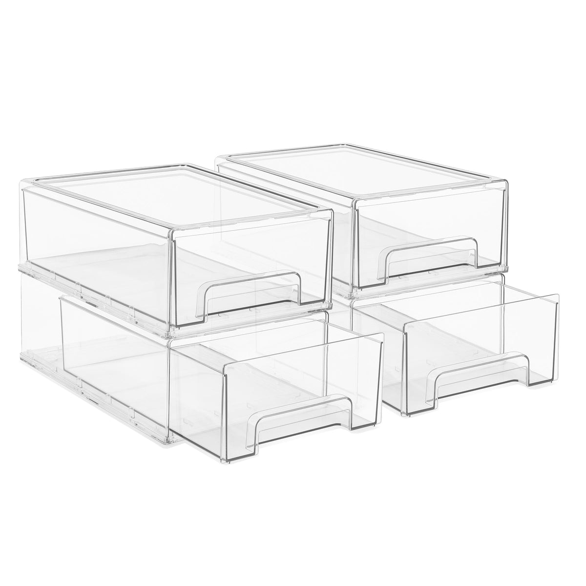 Sorbus Clear Stackable Storage Drawers for Refrigerator (Medium, 2 Pack)
