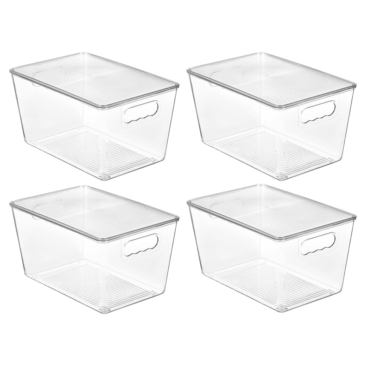 Vtopmart 6 Pack Clear Stackable Storage Bins with Lids and Handles, XLarge