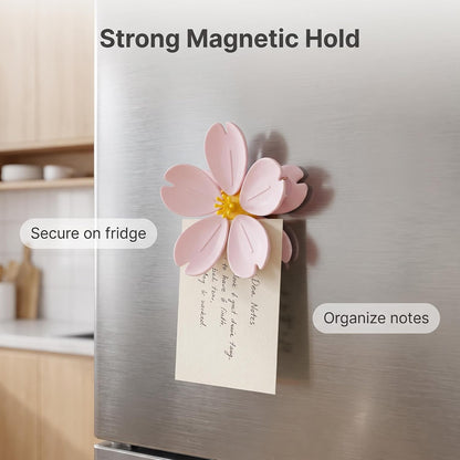 Cherry Blossom Magnetic Bag Clips, Pink Sakura, 1 Flower 5 Clips