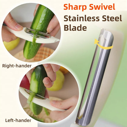 Stainless Steel Vegetable & Fruit Peeler for Kitchen, White
