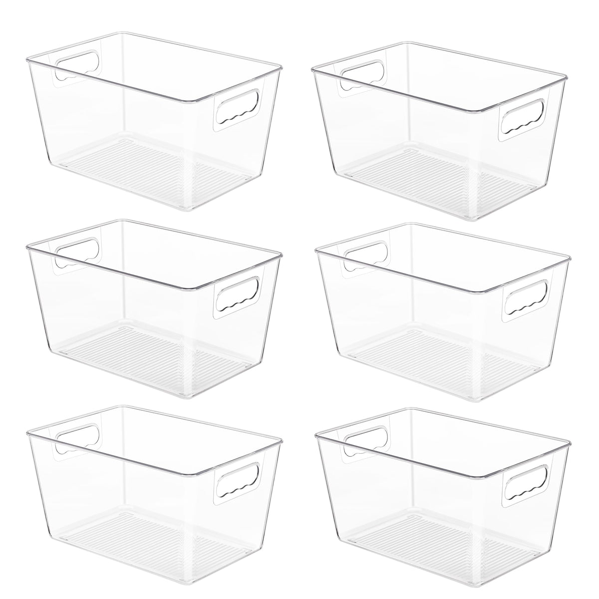 YIHONG Clear Pantry Storage Organizer Bins, 10 Pack Plastic Food Storage Bins with Handle for Kitchen,Refrigerator, Freezer,Cabinet Organization and Storage