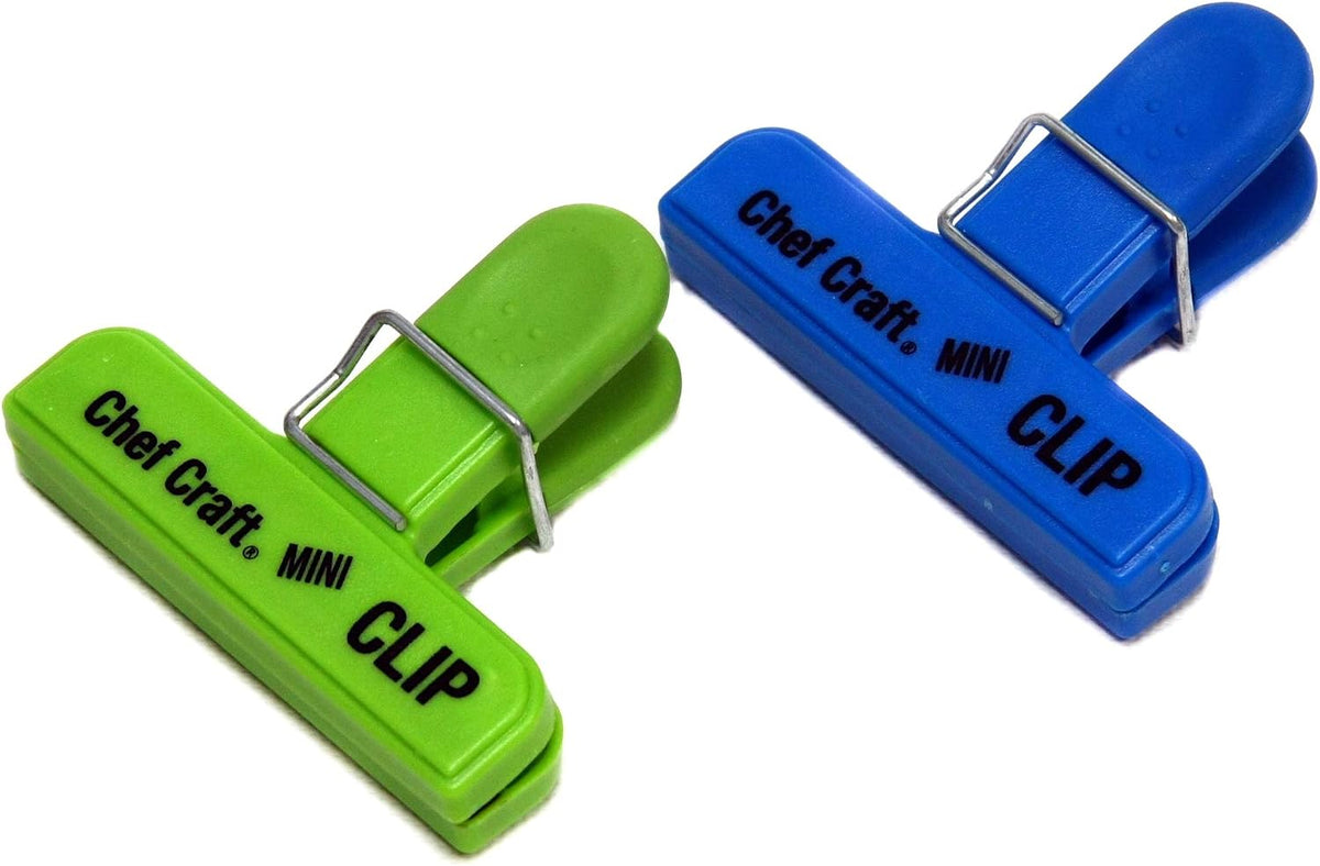 Chef Craft Select Plastic Micro Bag Clips, 4 Piece Set, Purple/Orange/Green/Blue