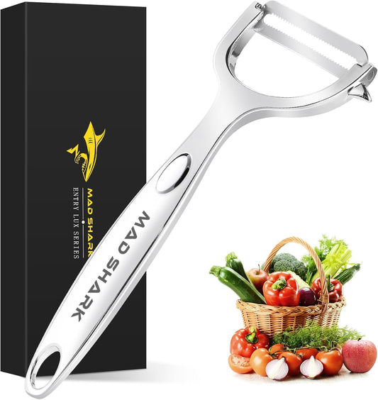 MAD SHARK Vegetable Peeler,Ultra Sharp Y Serrated Blade Peelers for Kitchen
