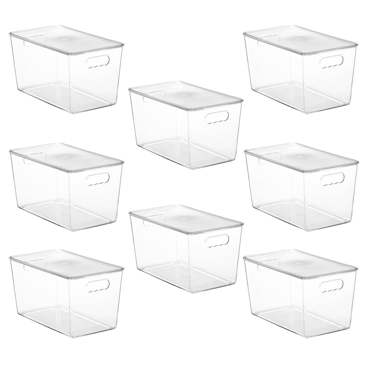 Vtopmart 8 Pack Clear Stackable Storage Bins with Lids and Handles, XLarge