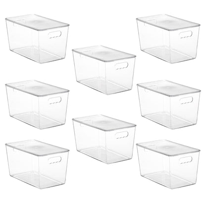 Vtopmart 6 Pack Clear Stackable Storage Bins with Lids and Handles, XLarge