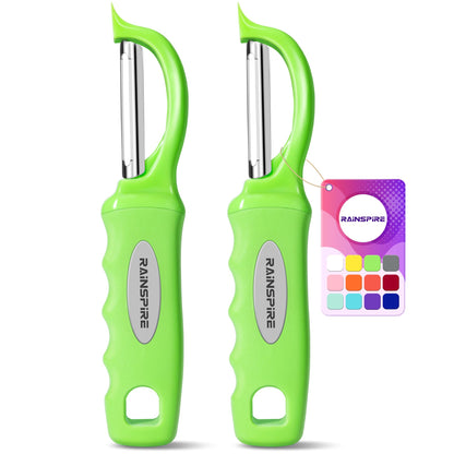 Swivel Vegetable Peeler Soft Comfort Handle Sturdy Long-Lasting 2Pcs Black