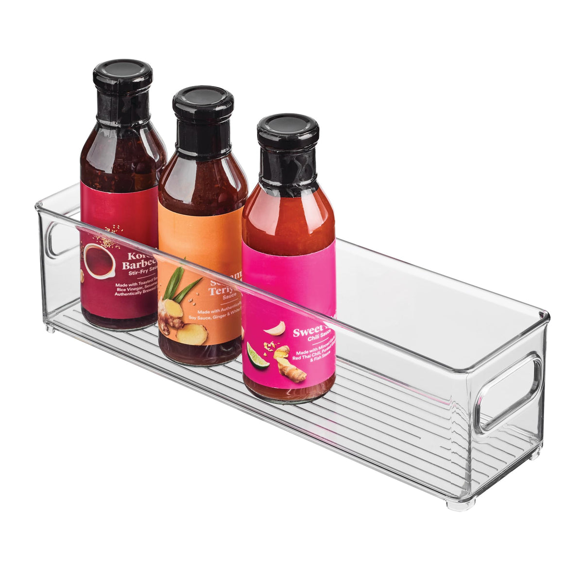 iDesign Stackable Fridge Bin with Handles, Set of 2, Clear