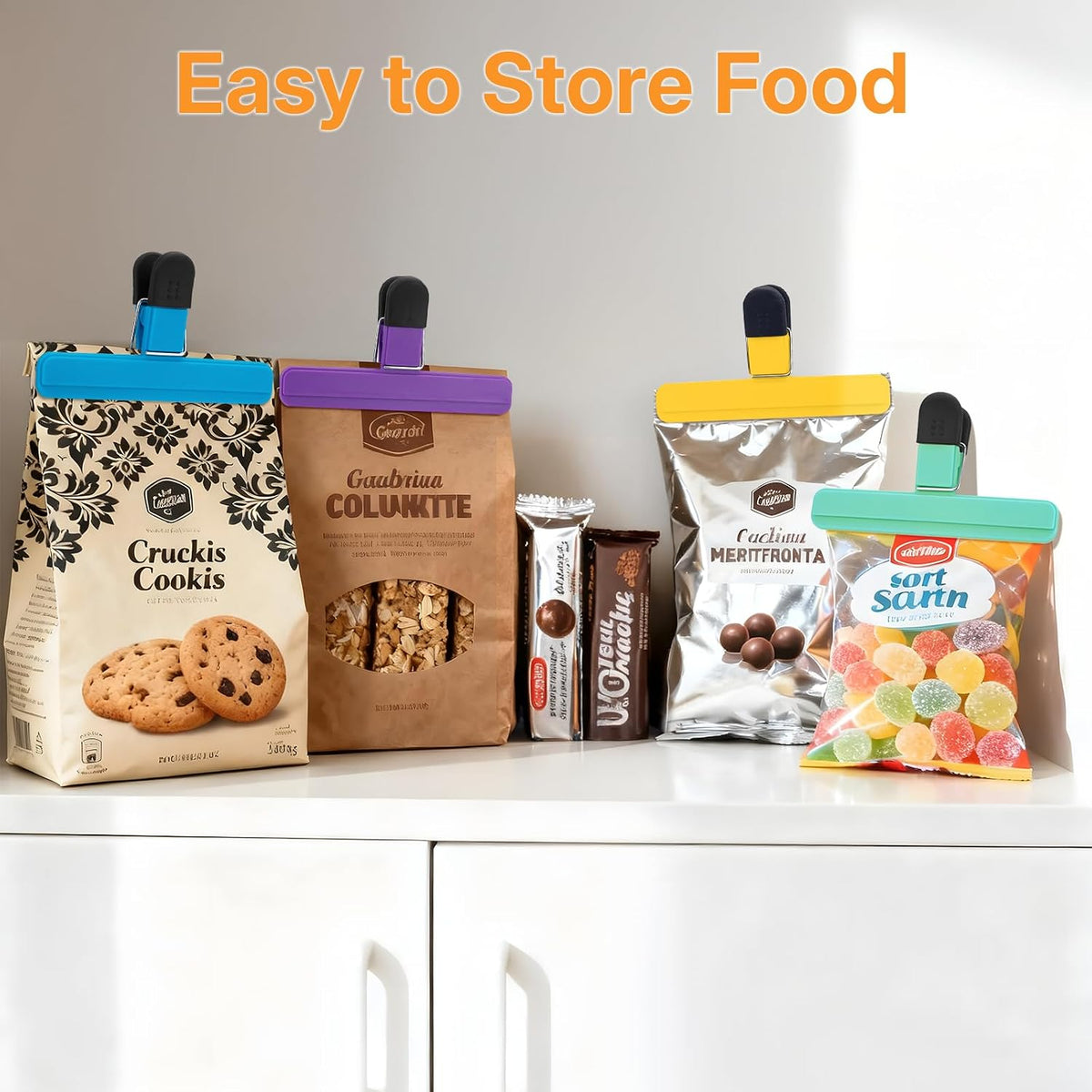 12 Pack Large Chip & Food Clips, Heavy Duty Plastic, 6x3.5 Inch