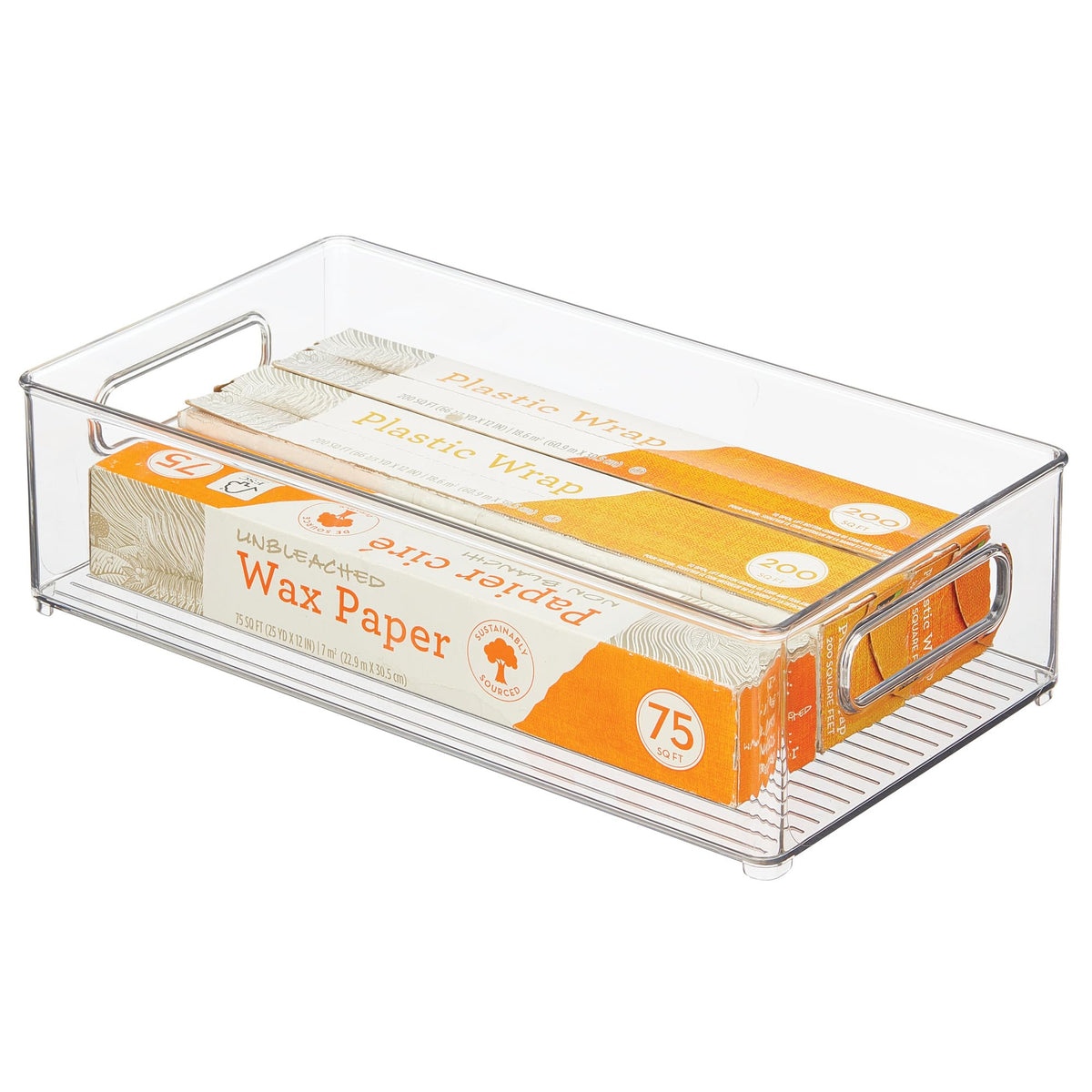 iDesign Stackable Fridge Bin, Clear, Set of 2