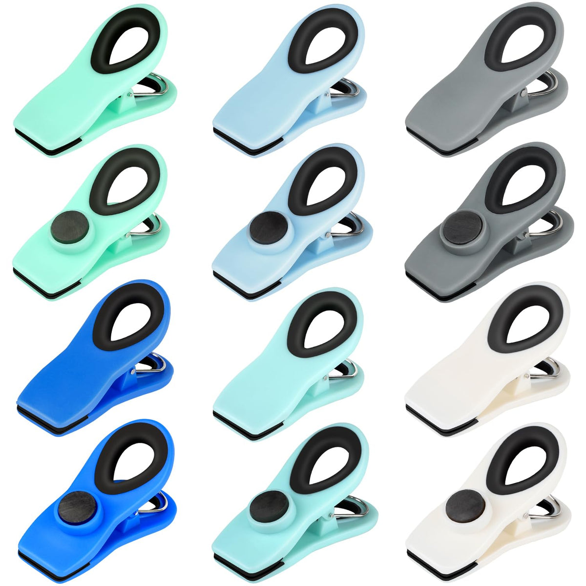 TACGEA Chip Clips, Magnetic Bag Clips Food Storage, 16 Pack, Neutral Color