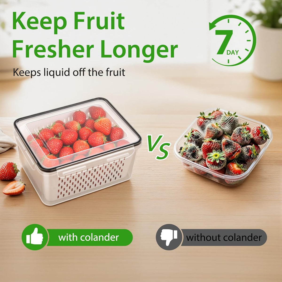 4 PCS Fruit Storage Containers for Fridge, Leakproof Produce Containers
