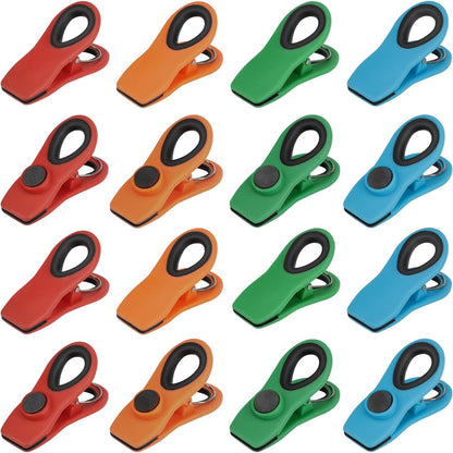 TACGEA Chip Clips, Magnetic Bag Clips for Food Storage, 16 Pack, Multicolor