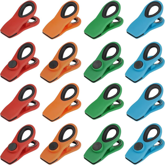 TACGEA Chip Clips, Magnetic Bag Clips for Food Storage, 16 Pack, Multicolor
