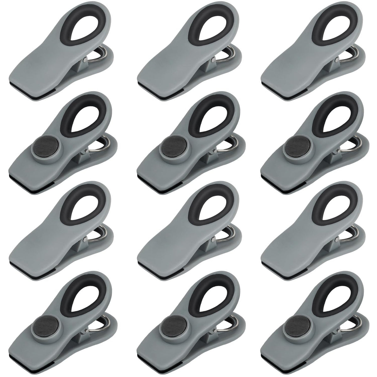 TACGEA Chip Clips, Magnetic Chip Bag Clips for Food Storage, 12 Pack, Black