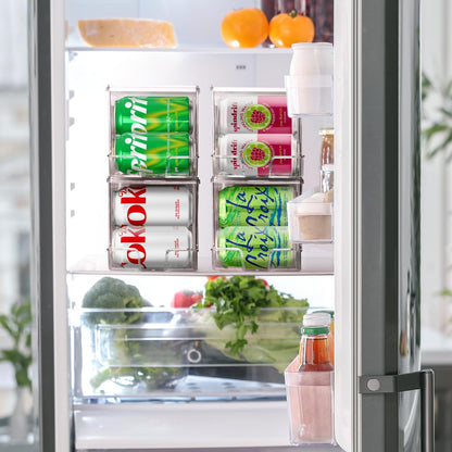 ClearSpace Soda Can Organizer Dispenser for Refrigerator, 12 Can, 2 Pack