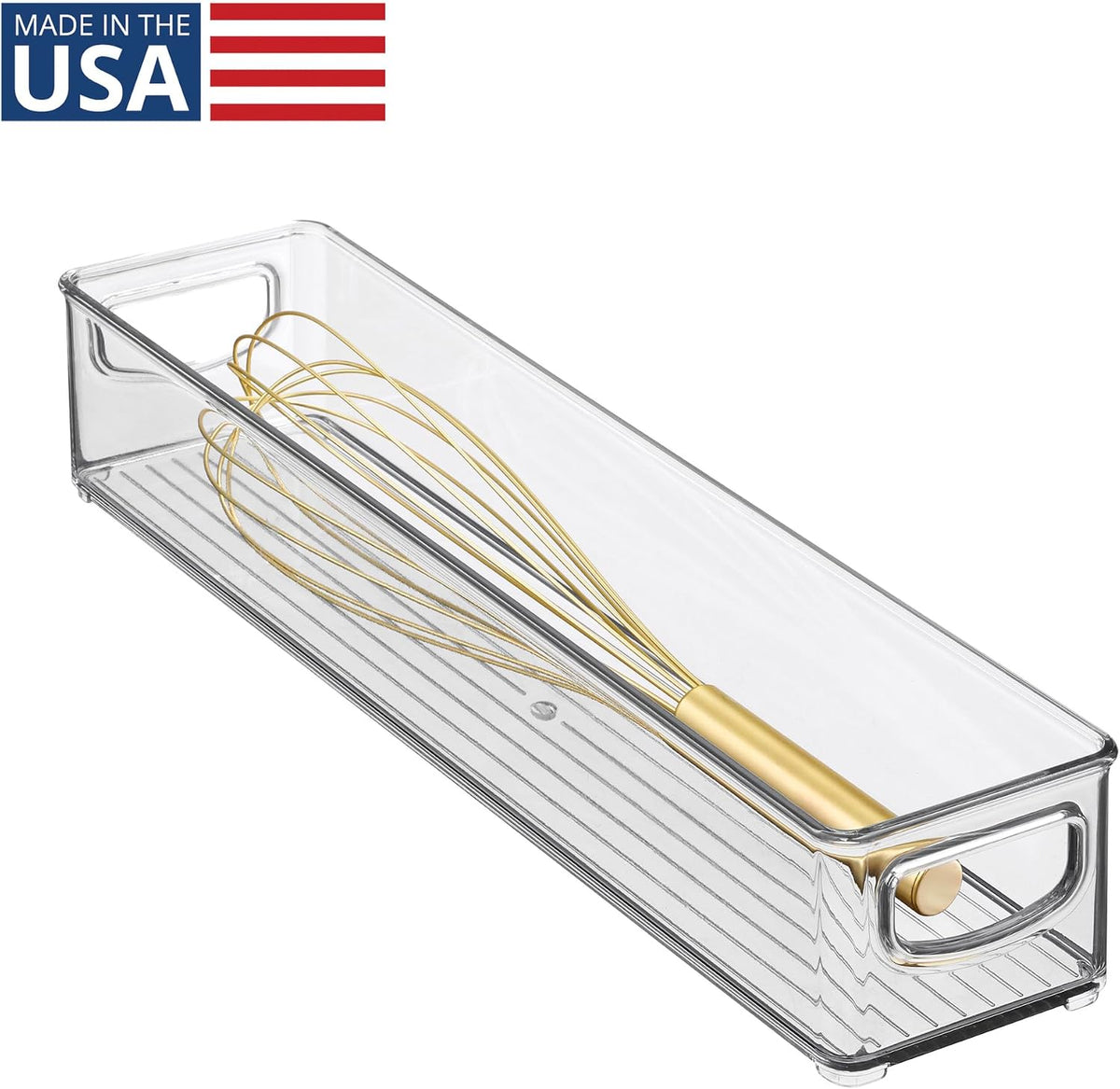 iDesign Slim Storage Bin Organizer, Extra Long Narrow