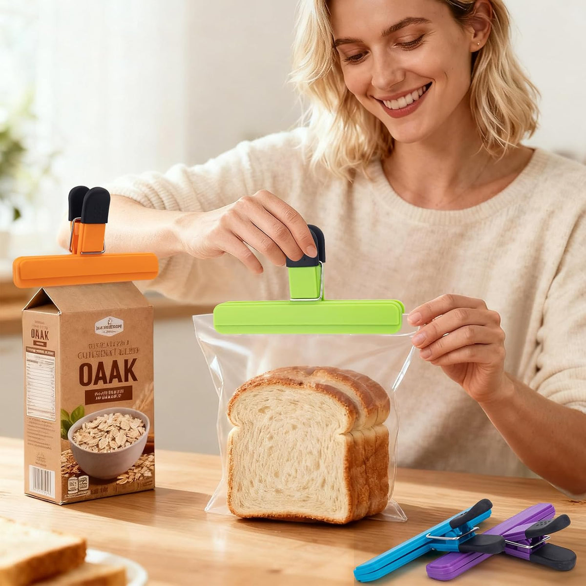 6 Pack Chip Clips, Heavy Duty Seal Grips, 6 x 3.5 in, Food Storage