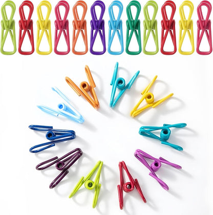 45 Pcs Chip Clips - 2 Inch Random Multi-Colored Waterproof Metal Clothes Pins for Bag, Food, Chips, Paper