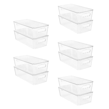 Vtopmart 4pcs Clear Stackable Storage Bins with Lids