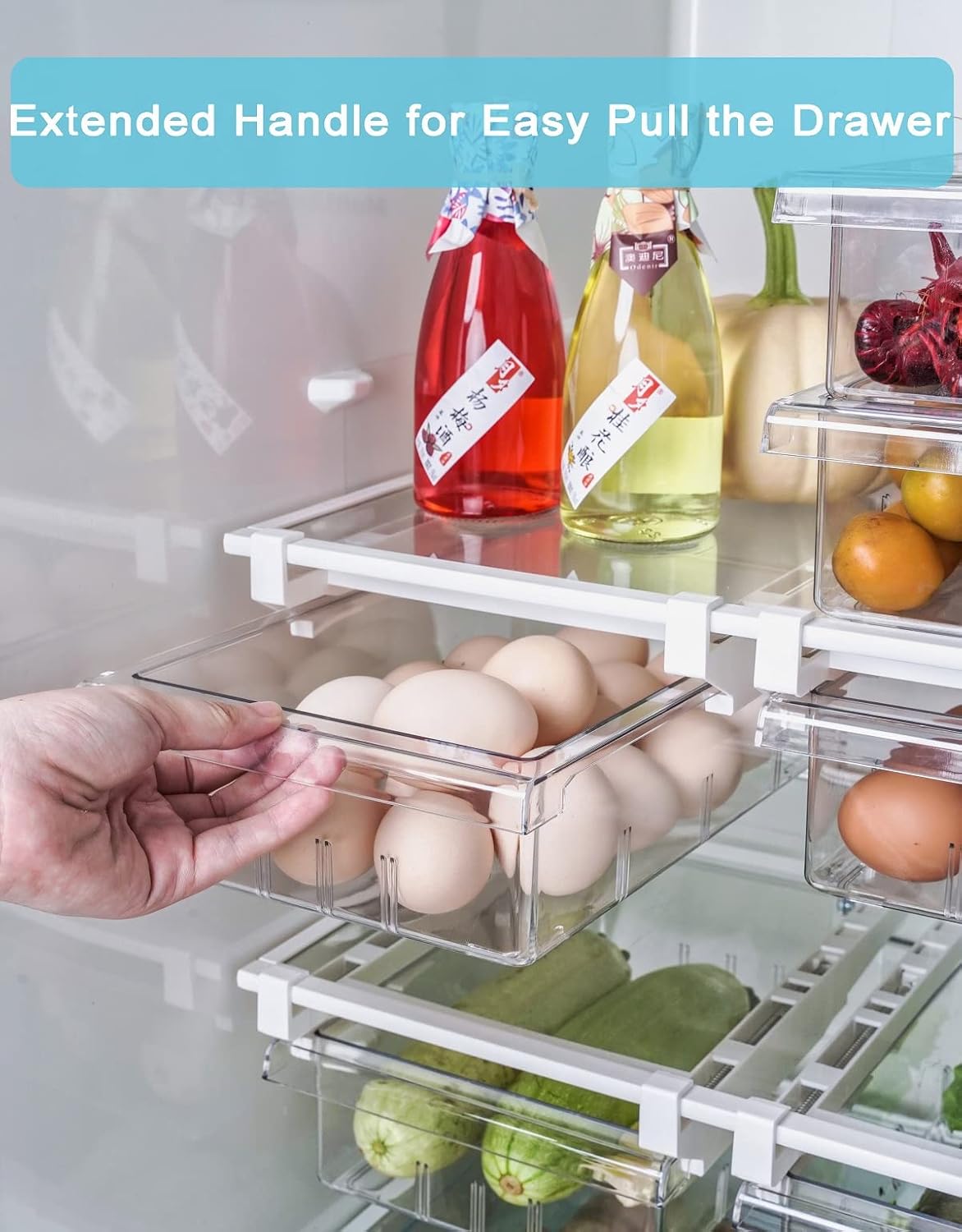 1Pack Refrigerator Organizer Bins Refrigerator Drawer Fridge Organizers