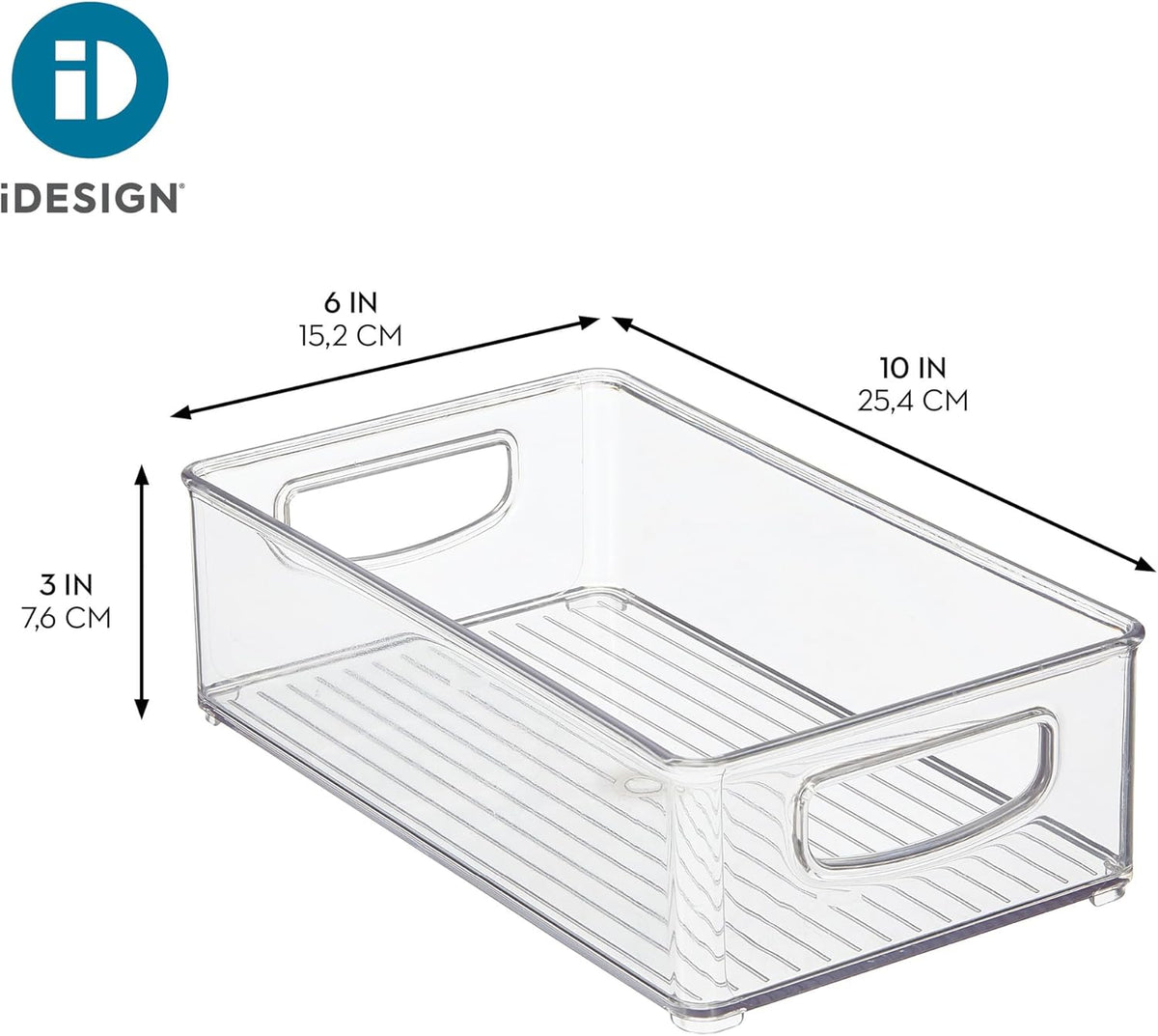 iDesign Stackable Pantry Bin with Handles, Set of 2, Clear